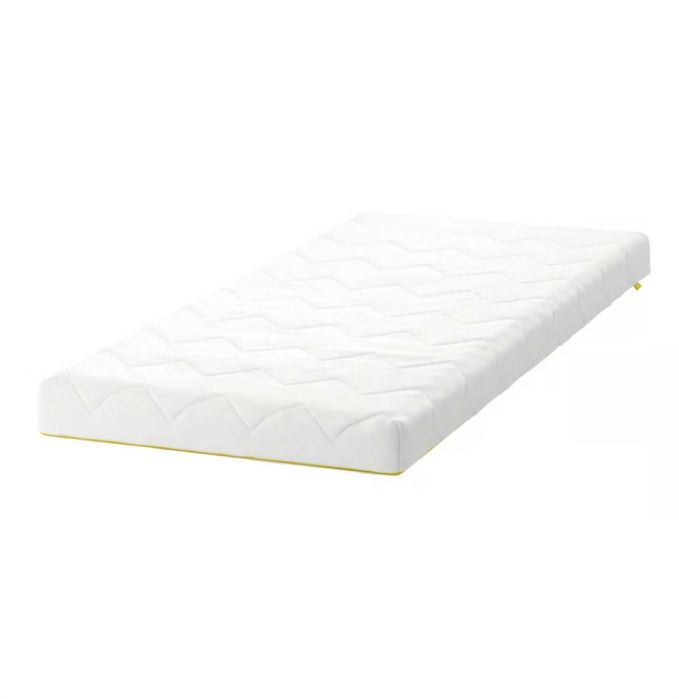 Cama c/estrado ripas, faia, Branca 70x160 cm e colchão