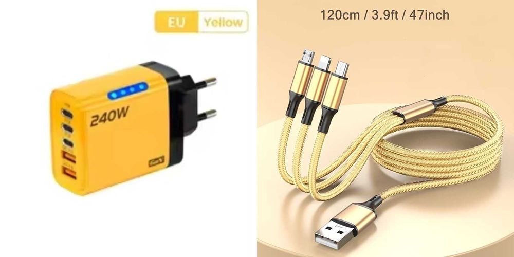 Потужне зарядне Gan120-240W/ультрашвидкий кабель -100вт Phone 1 2-14