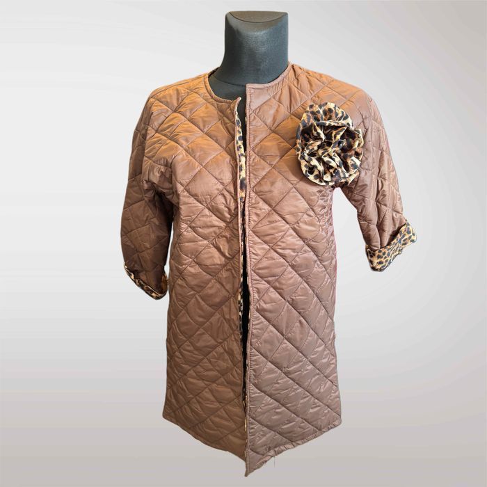 Płaszcz Damski Wiosenny z Różą Khaki