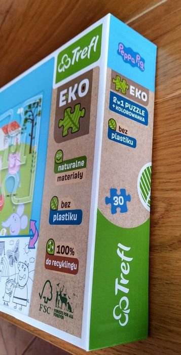 Trefl Świnka Peppa 2w1 Puzzle + kolorowanka EKO - NOWA