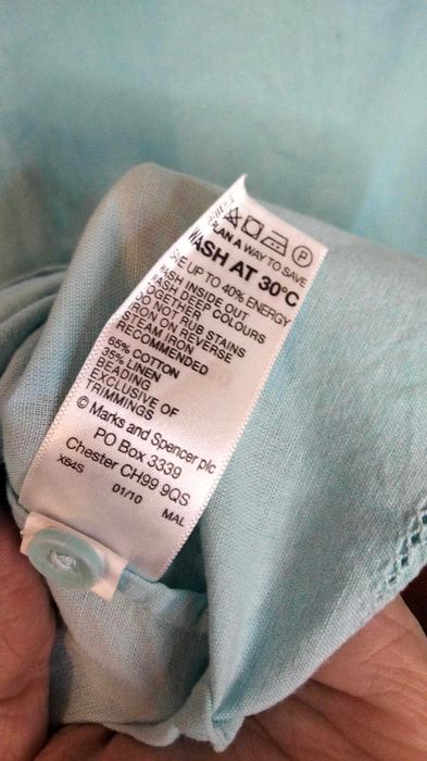 Котоново-льняна літня блуза в вінтажному стилі   M&S XXXL