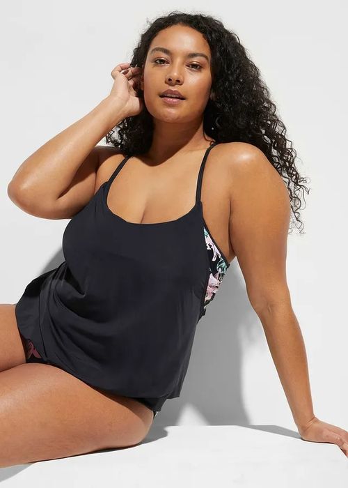 B.P.C top tankini 2w1 czarny z wbudowanym biustonoszem r.50