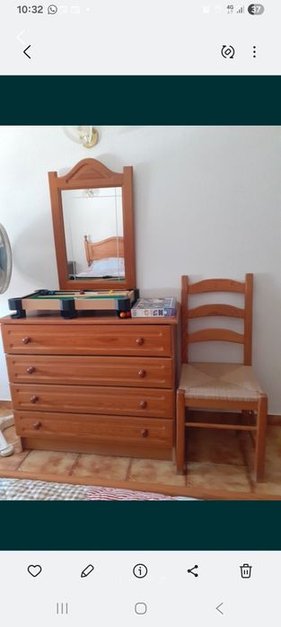 Mobiliário de quarto, cómoda e 2 cadeiras, i.imperdível!