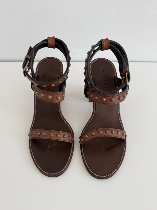 Saint Laurent Leather Sandals - sandały ze skóry