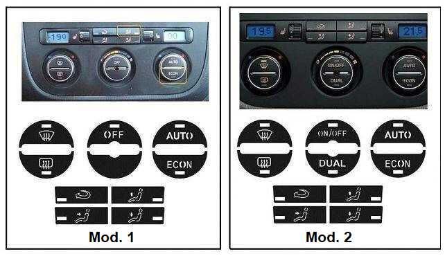 Kit Vinil Reparação Botões Interior Renault / VW Golf / Touareg