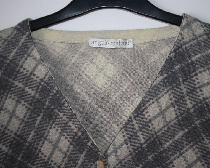Conjunto de casaco e camisola xadrez - angelo marani, made in Italy