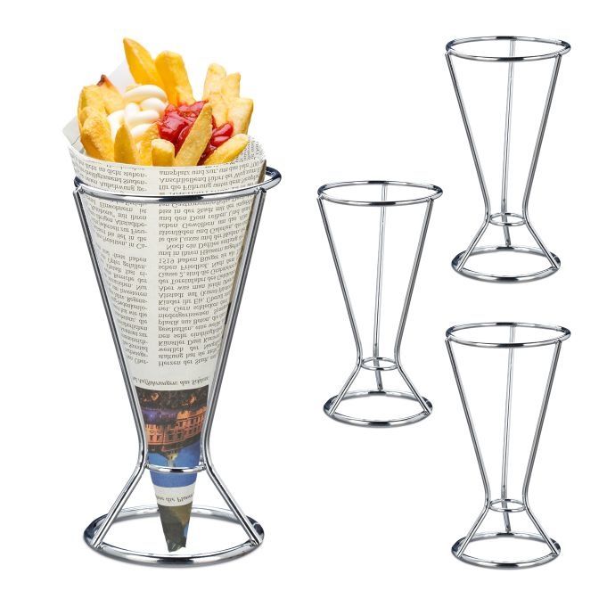 Uchwyt na chipsy frytki 4 sztuki stal