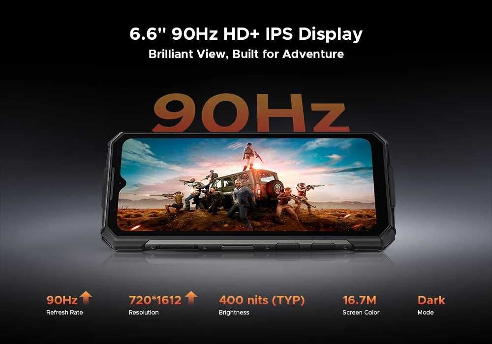 Telefone Ultra Resistente DOOGEE Fire 5 Ultra 32GB (8+24) de RAM, 256GB de ROM,