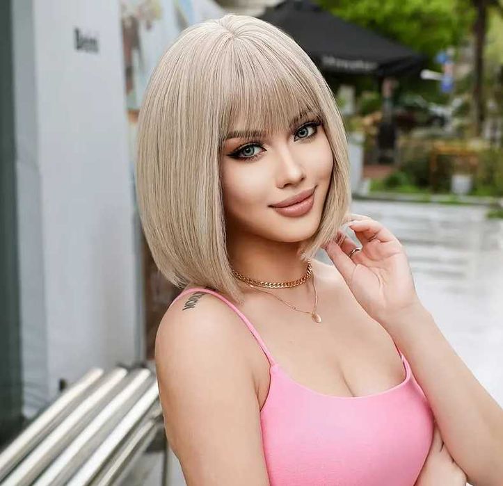 Peruka damska blond bob jasne włosy dostawa 24h PL