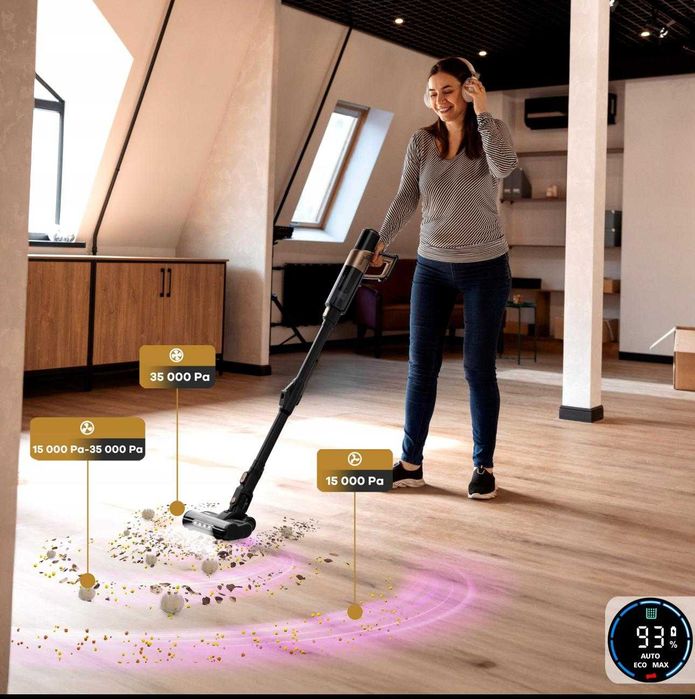 Bezprzewodowy Odkurzacz Pionowy Mopujący VOKSAR S11 PRO + MOP 100min