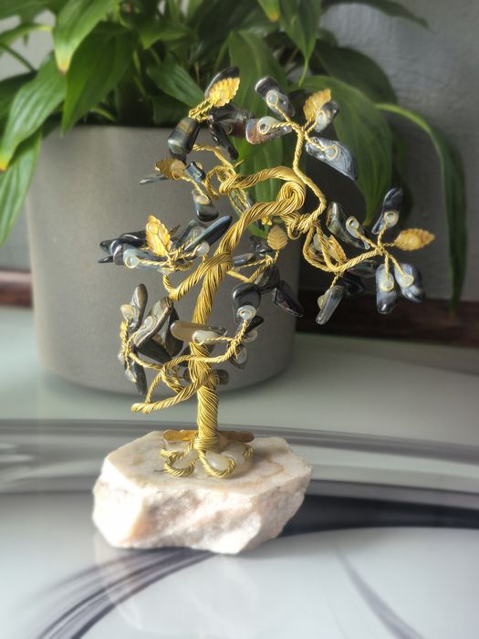 Drzewko szczęścia z naturalnymi kamieniami 15 cm