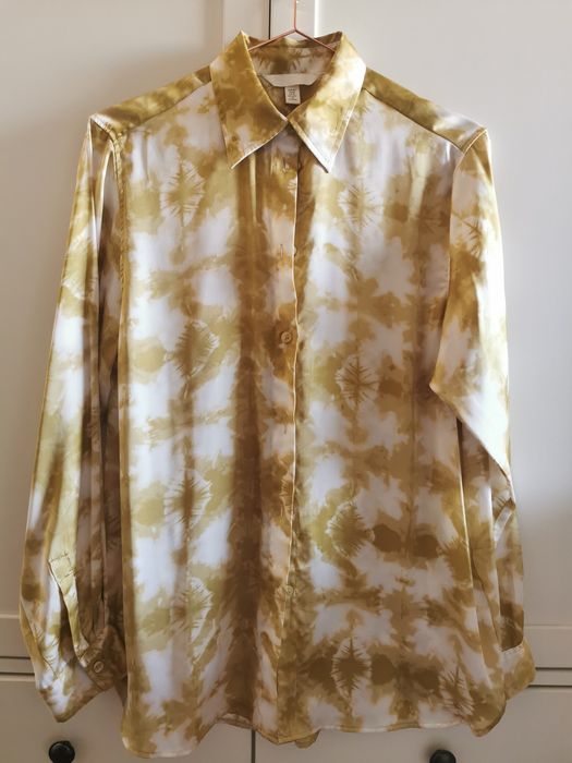 Elegancka damska koszula oversize marki H&M, tie dye