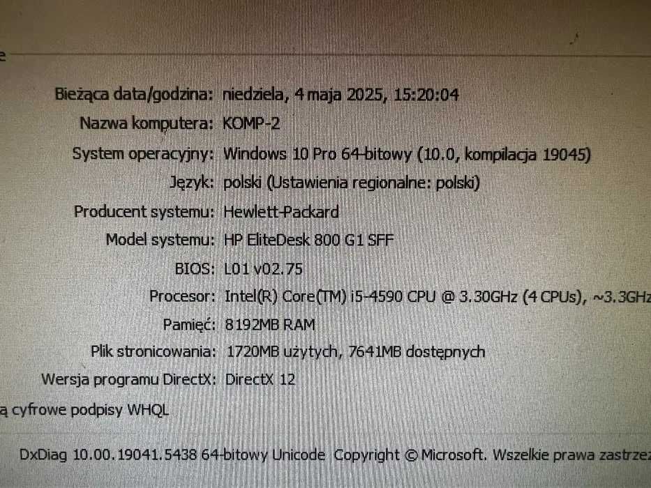 Komputer HP SFF i5 4570 8gb ram SSD 240 licencja WIN 10 WIN 11