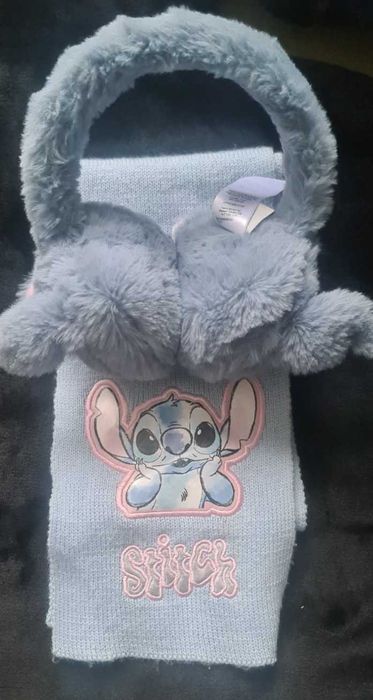 Навушники хутряні меховые плюш наушники шарф Lilo & Stitch Disney Стіч