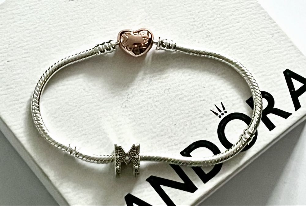 Bransoletka modułowa Pandora ALE serce złote logo Nowa prezent