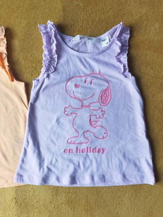 2 szt koszulek dziewczęcych Snoop rozm 98/104 H&M