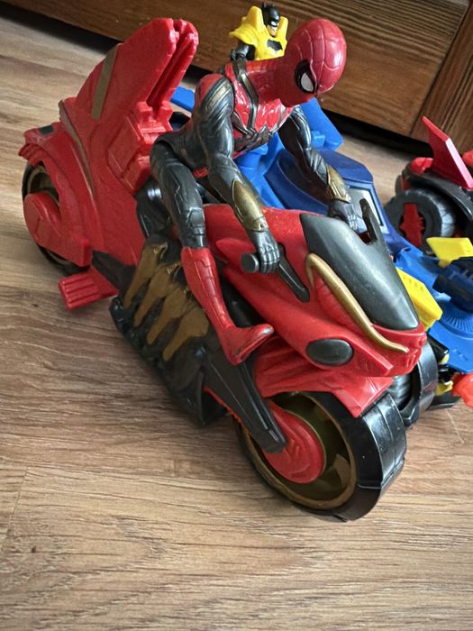 Fisher-Price Imaginext DC Super Friends Ninja Ліга справедливості Бетмобіль Ніндзя, Super Friends с Бэтмобилем, Людина-павук на мотоциклі