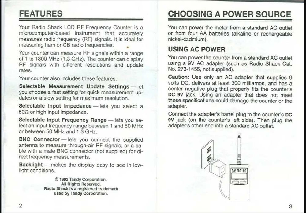 Частотомер Radio Shack 22-305