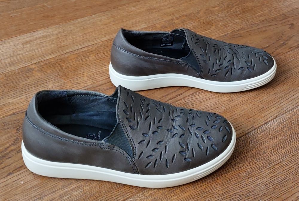 Ecco Soft туфли мокассины слипоны ориг.р.39(25,5см)