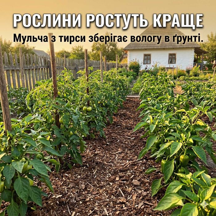 Чернозем, перегной, опилки, тирса — мульча для почвы