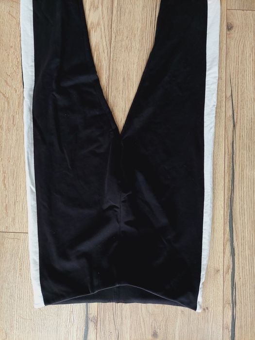 Czarne legginsy z białymi wstawkami po bokach h&m S 36