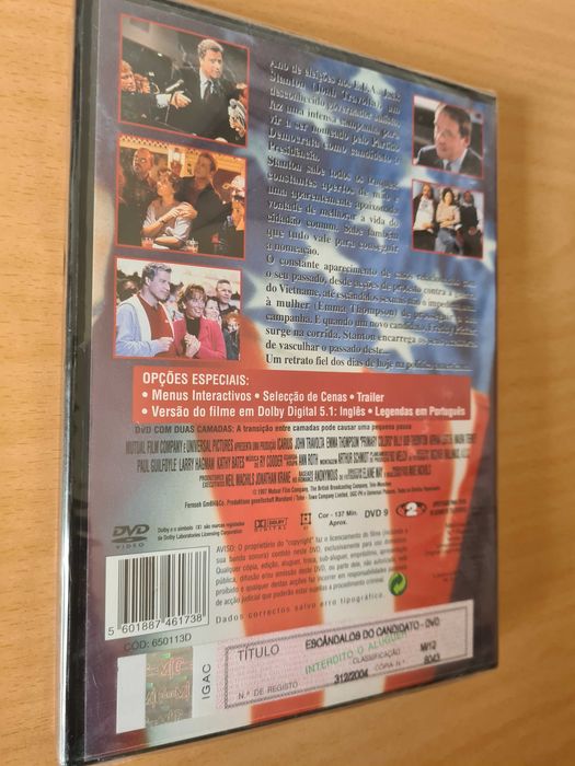 Filme em DVD "Escândalos do Candidato" com John Travolta