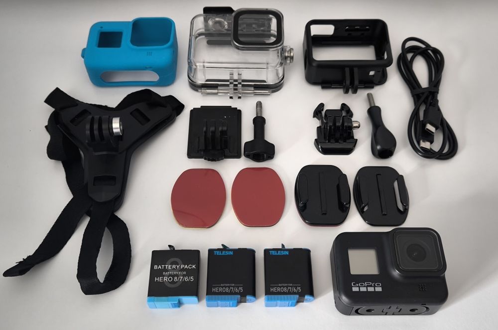 Камера GoPro 8 + 3 акумулятора + новий комплект аксесуарів екшн відео фото гоу про