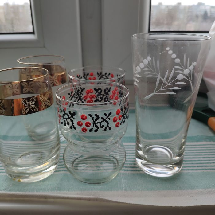 Рюмки, бокалы, стаканы периода СССР .