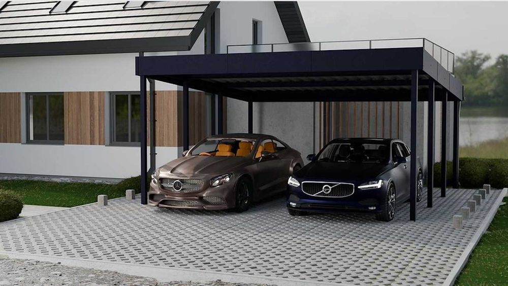 CARPORT - 2 STANOWISKA - kompletny zestaw pv | SK-TECH