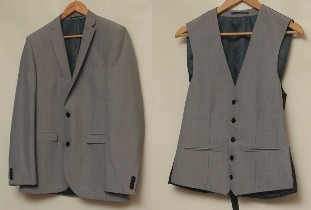 Woolmark (Next) 36R S костюмная “двойка” премиальной шерсти pure new wool