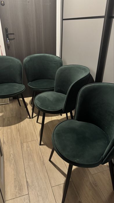 Komplet 4 krzeseł foteli ciemnozielone zielone jysk risskov