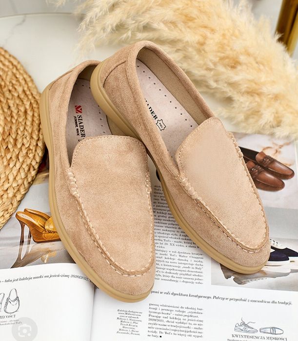 Buty damskie 39 Nowe mokasyny beżowe