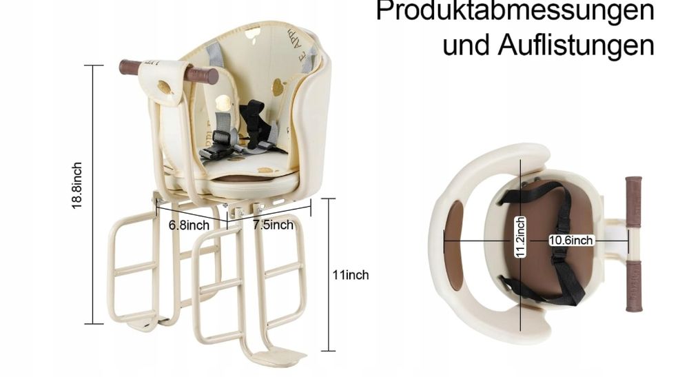 Fotelik Rowerowy Dziecięcy Ousexi Tylny 35X35Cm Regulowany Powystawowy