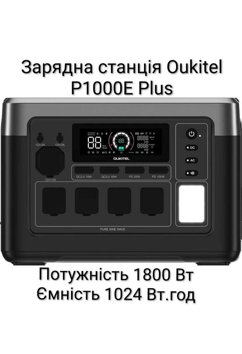Зарядна станція Oukitel P1000E Plus 1800 Вт 1024 Вт.год