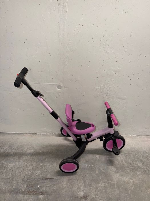 Triciclo NEWYOO Roxo/Rosa com Barra de Empurrar dos Pais + Cinto - 3 em 1