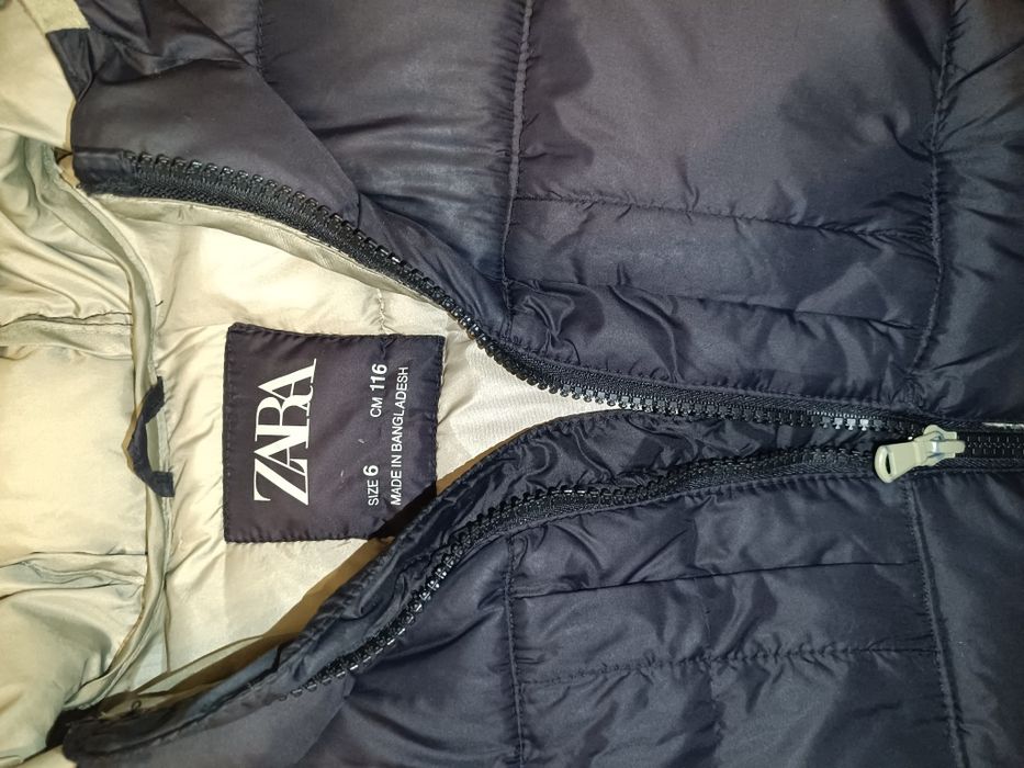 Kurtka przejściowa  chłopięca płaszczyk Zara 116 cm czarny pikowany