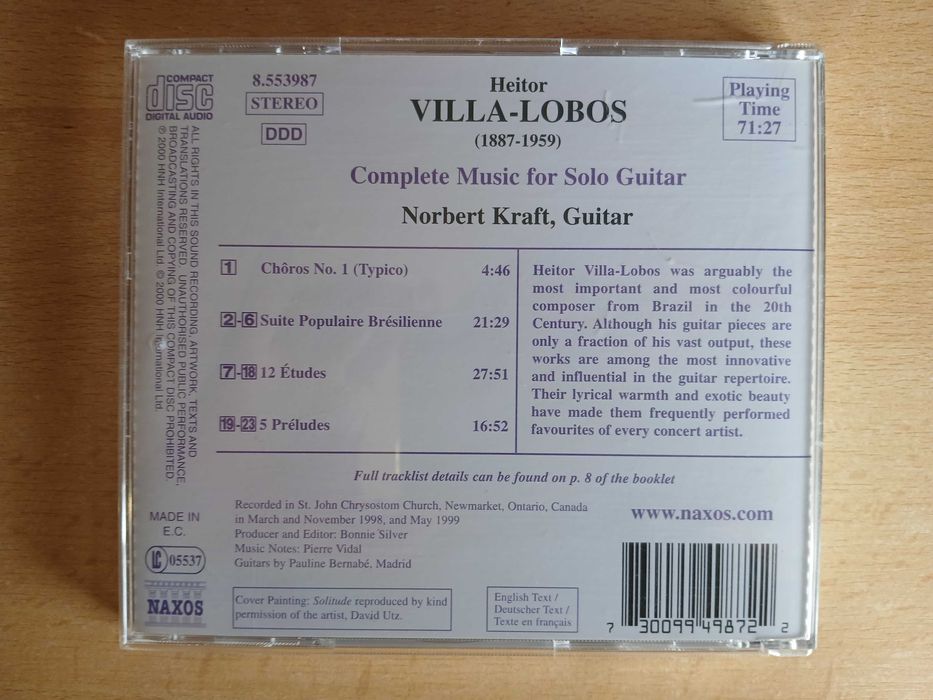 Villa-Lobos*, Norbert Kraft ‎– Complete Music For Solo Guitar
