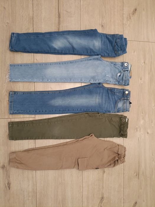 Paczka zestaw spodni dla dziewczynki roz. 128