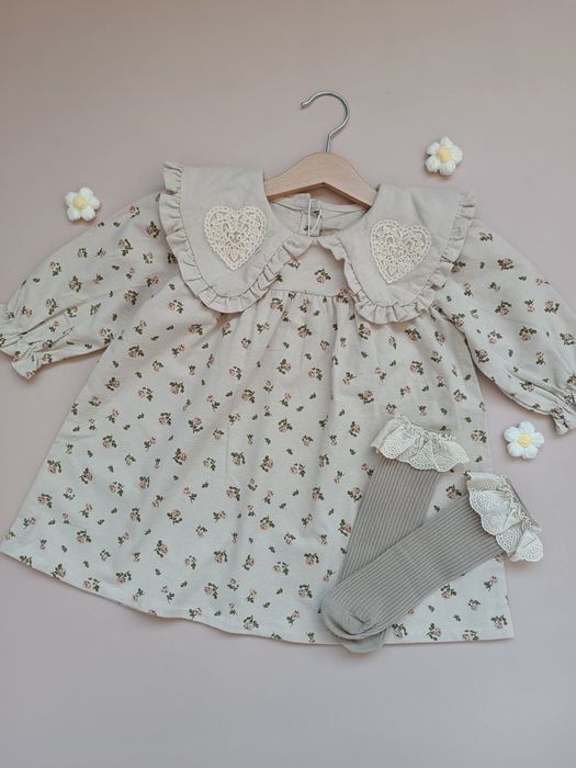 Сукня плаття з комірцем квітковий принт 80р,90р