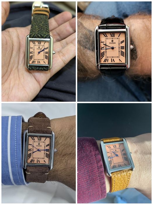 ‼️Часы OGEDA Tank Salmon ‼️   танк мужские наручные часы годинник