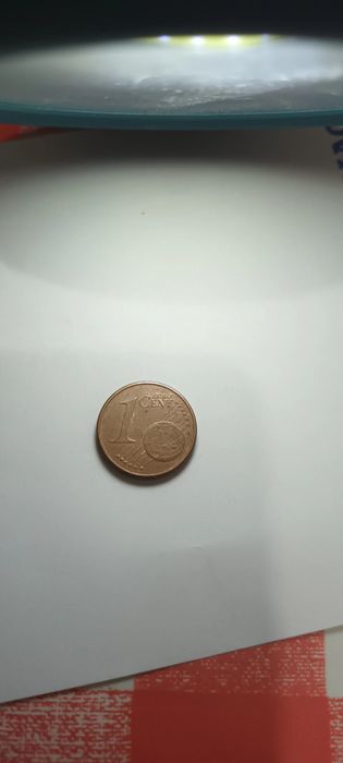 Moeda 1 cêntimo Alemanha 2009 F com erro cunhagem