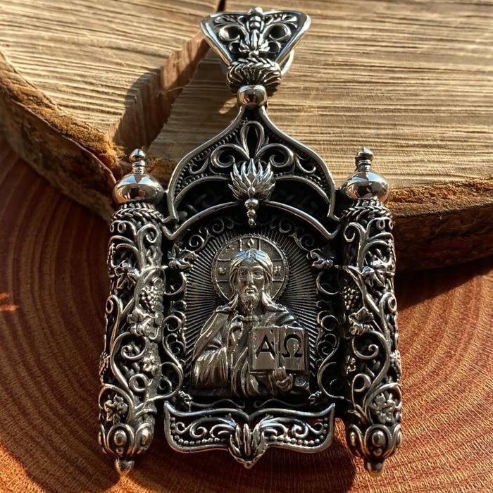 Срібний кулон ладанка Ісус серебряная срібло серебро крестик  925