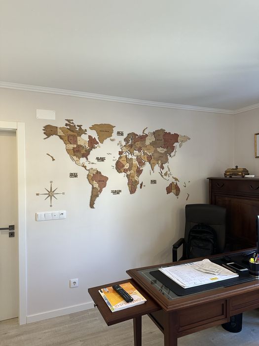 Mapa mundo MADEIRA 3D multicolor - Português ou Inglês