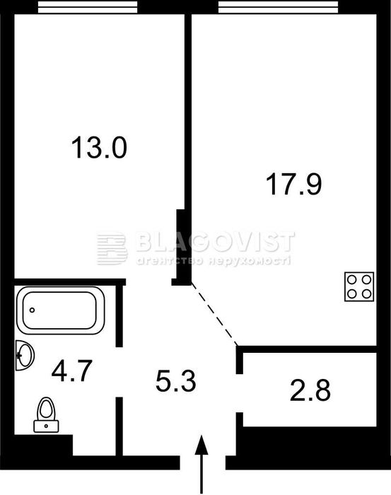 1-кімнатна квартира за адресою вул. Олександра Олеся (площа 43 м²) - Atlanta.ua - фото 2