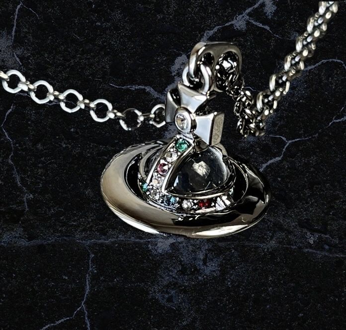 Підвіска Vivienne Westwood Orb mini чорний кулон прикраса ланцюжок