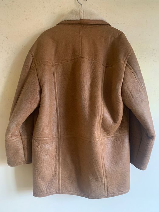 Męski naturalny kożuch z jagnięcia