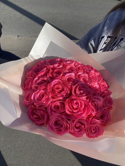 Букетики из атлосных лент