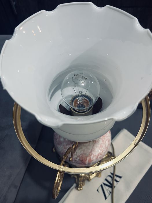 Piekna lampa antyk szklana