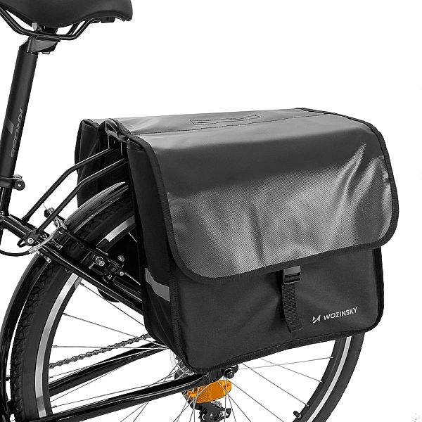 Wozinsky torba rowerowa sakwa na bagażnik 28l czarna (WBB34BK)