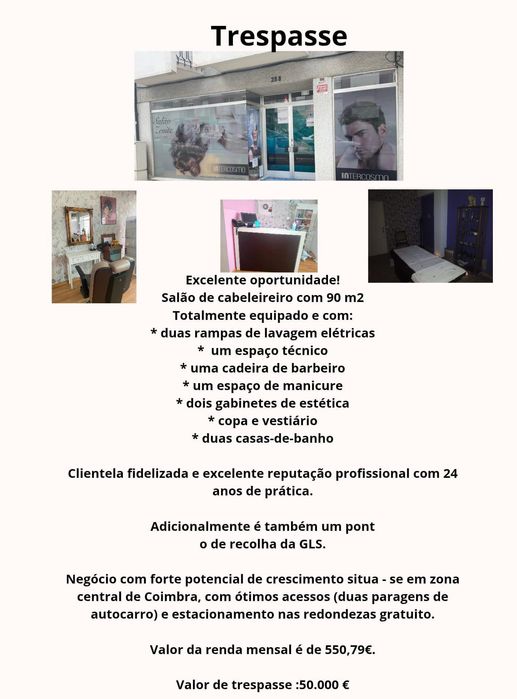 Trespasse Salão de cabelo, estética e barbeiro